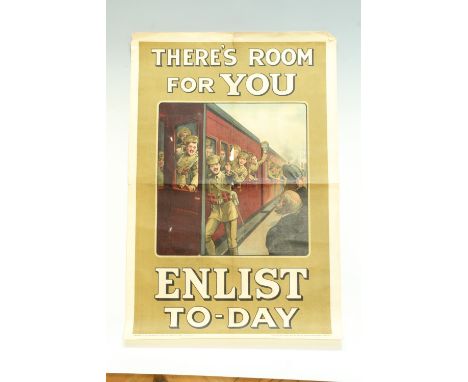 A Great War Parliamentary Recruiting Committee poster: "There's Room for You. Enlist To-Day",  lithograph, 75 cm x 50 cm 