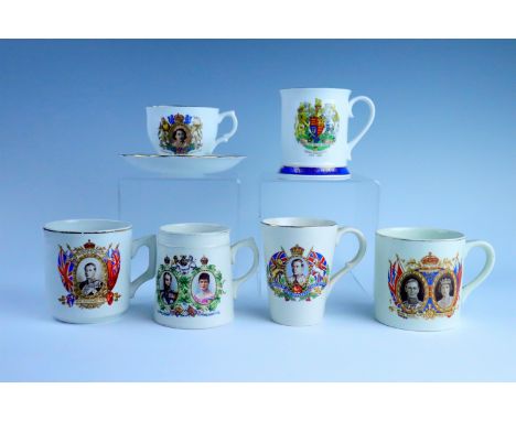 George V, Edward VIII, and Queen Elizabeth II royal commemorative cups, etc