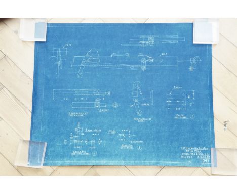 [ Artillery, US, Driggs-Schroeder, circa late 19th / early 20th Century] A group of blue prints and technical drawings pertai