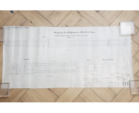 [ Artillery, US, Driggs-Schroeder, circa late 19th / early 20th Century] A group of blue prints and technical drawings pertai