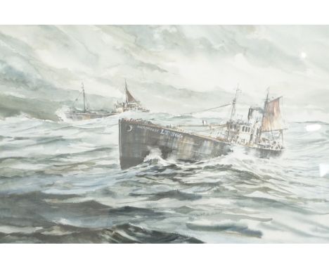 Brian R Entwistle (British, circa 1960s - 2000) "North Sea Drifters", the trawler Merbreeze, LT365, the last steam drifter bu