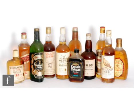 Assorted bottles of whiskey to include Haig, Glenfiddich, Clan Dew, Highland Pride, two bottles of Grant's, a bottle of unnam