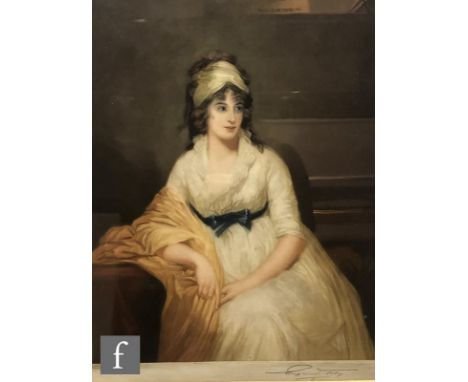 EUGENE JAMES TILY AFTER SIR THOMAS LAWRENCE - Portrait of Mrs Cuthbert, mezzotint, published by Frost and Reed, 1917, signed 