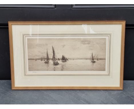 William Lionel Wyllie,&nbsp;'In The Solent, Towards Ryde', signed in pencil, etching, pl.21.5 x 49.5cm. 