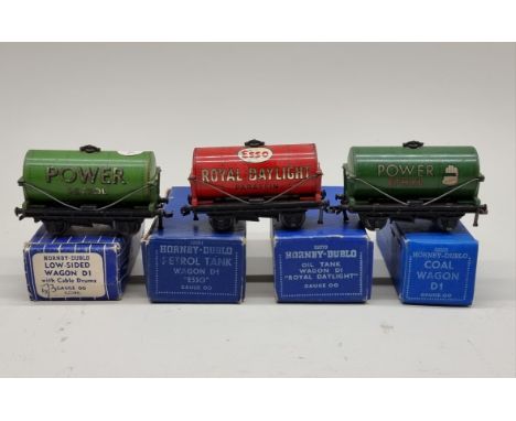 Hornby:&nbsp;OO Gauge: a collection of 5 oil tank wagons, to include 'Power Ethyl' (with hand logo); 'Power Petrol'; 'Royal D