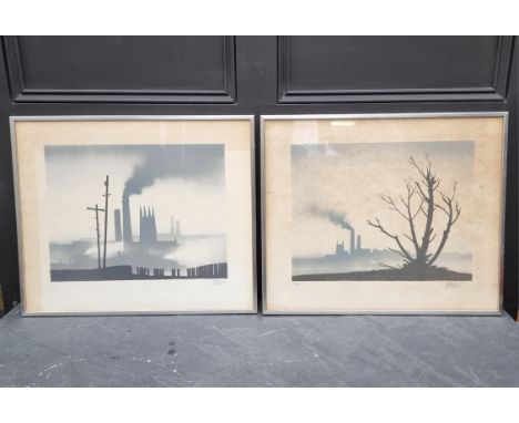 Trevor Grimshaw, 'Open Space'; 'Northern Townscape', a pair, each signed in pencil and numbered 3/50, lithograph, I.32 x 42cm