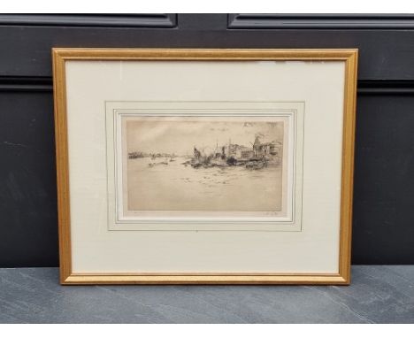 S M Litten, 'Thames Boats &amp; Crafts', signed in pencil, etching, pl.17.5 x 30cm.&nbsp; 