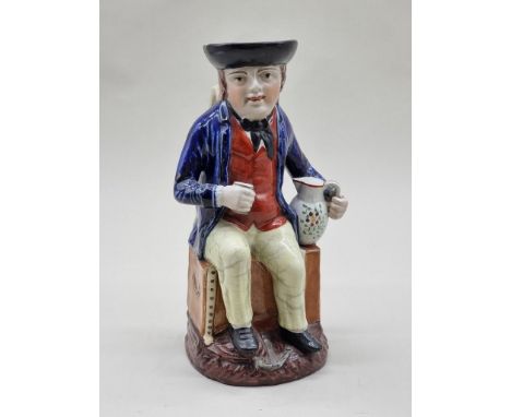 A 19th century Pearlware 'Rodney's Sailor' toby jug,&nbsp;possibly Ralph Wood, 29cm high. 