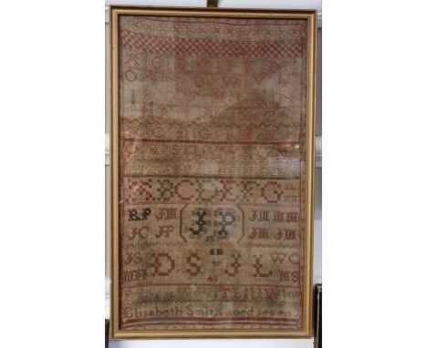 Two 19th century samplers,&nbsp;the first by Elisabeth Smith (aged seven), 41.5 x 24.5cm; the second by&nbsp;Susanna Jackson,