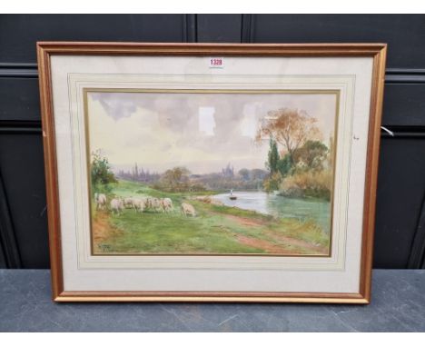 Henry Charles Fox,&nbsp;'Hunting on The River', signed and dated 1898, watercolour, 36 x 53.5cm. 