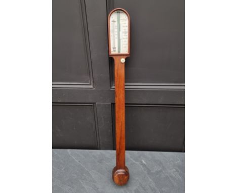 A 19th century rosewood stick barometer, the ivory dial inscribed 'Elliott &amp; Son, Ashford'.&nbsp;DEFRA Ivory Act submissi