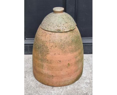 A large terracotta rhubarb forcer and cover,&nbsp;62cm high. 