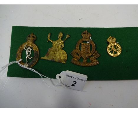MILITARY CAP BADGES INCL- NORFOLK REGIMENT (SLIDER), ROYAL ARMY ORDNANCE CORPS (SLIDER), ROYAL CORPS OF SIGNALS (SLIDER) AND 