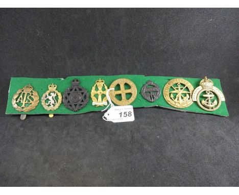 MILITARY CAP BADGES INCL ARMY TERRITORIAL SERVICE (SLIDER), WOMENS ROYAL ARMY CORPS (SLIDER), JEWISH CHAPLAINS (LUGS), QUEEN 
