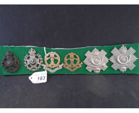 MILITARY CAP BADGES INCL 7TH ROBIN HOOD FORESTERS (LUGS), 7TH ROBIN HOOD FORESTERS (ENAMELED, LUGS), 7TH,8TH,9TH MIDDLESEX RE