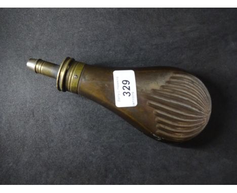 BLACK POWDER FLASK MARKED 'PATENT' AND 'DIXON AND SON'