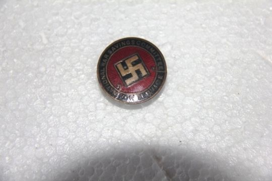 National War Savings Committee Service buttonhole badge with Swastika ...