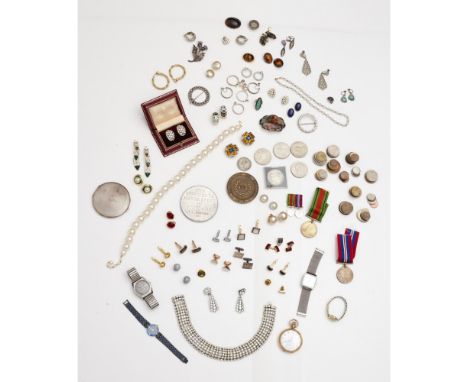 A collection of costume jewellery, silver jewellery and wrist watchesto include an Alexander Ritchie penannular brooch, two p