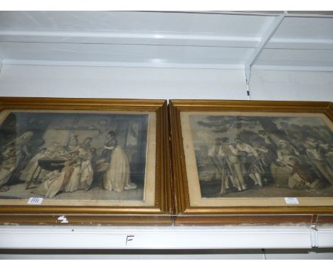 A pair of etchings in gilt frames. published January 1802 by James Daniell, 480 Strand, London, Etchings by W.R. Bigg ARA, en