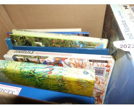 A box of art books including Turner and Venice, 'Vincent van Gogh, 'Constable' etc