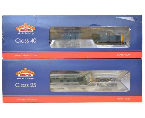 Bachmann OO gauge, 1:76/00 scale, 32-482 British Rail Class 40 '97407' Aureol in BR blue (weathered) boxed and a Bachmann OO 