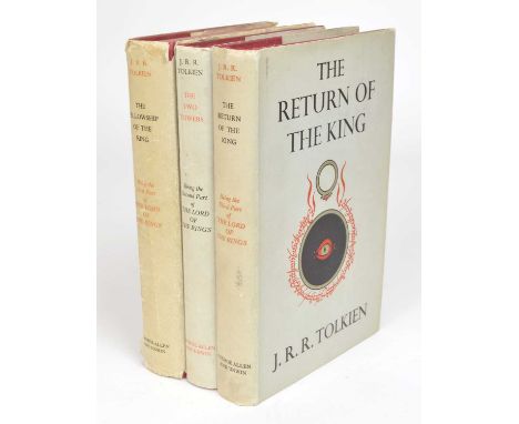 J.R.R. Tolkien, The Lord of the Rings trilogy, to include 'The Fellowship of the Ring' 1st edition, fourth impression Novembe