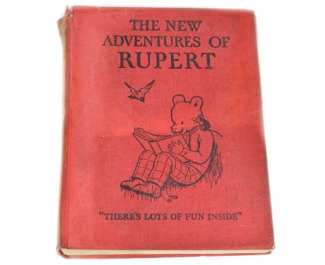 Rupert Annual 1936, The New Adventures of Rupert, "There's Lots of Fun Inside". Red black cloth covers, published by The Dail