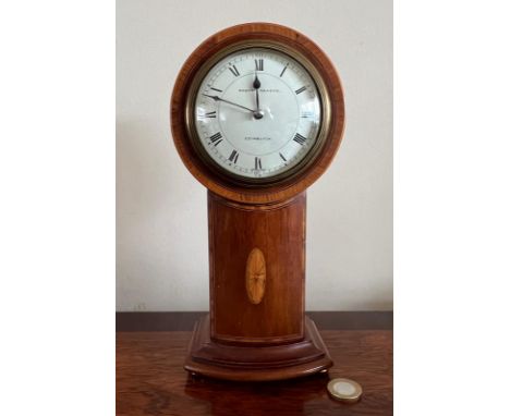 MAHOGANY CASED MANTLE CLOCK, ROBERT SAWERS, EDINBURGH, APPROX 25cm HIGH UNTESTED
