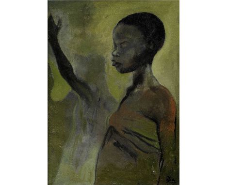 Benedict Chukwukadibia Enwonwu M.B.E (Nigerian, 1917-1994)Portrait of a Girl signed and dated 'BE/92' (lower right)oil on can