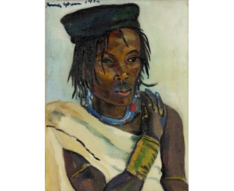 Irma Stern (South African, 1894-1966)Young Pondo Man signed and dated 'Irma Stern 1929' (upper left)oil on canvas 57 x 44cm (
