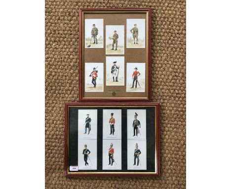 Framed military uniform prints of Yeomanry regiments, together with Corps of Royal Engineers uniform prints