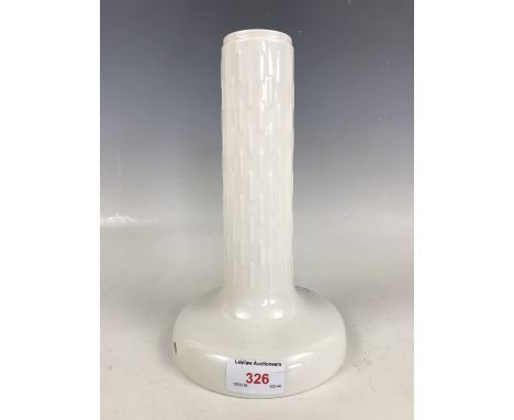 A Royal Copenhagen porcelain lamp base designed by Thorkild Olsen, of cylindrical form with a spreading circular foot, 24 cm 