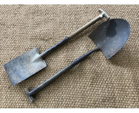 A Second World War British Army shovel and a spade 