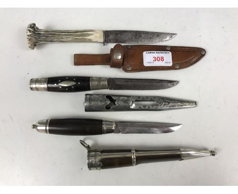 Two Scandinavian hunting knives and one other