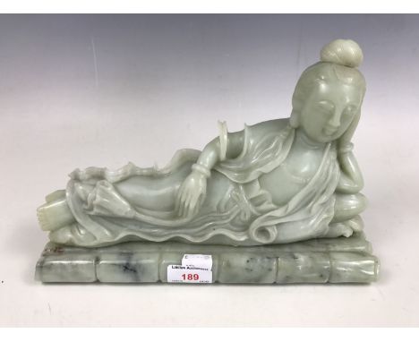 A Chinese jade Guan Yin figure