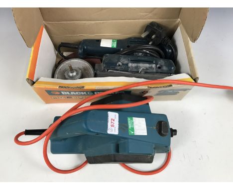 A Black and Decker CD400 sander together with a Black and Decker planer 
