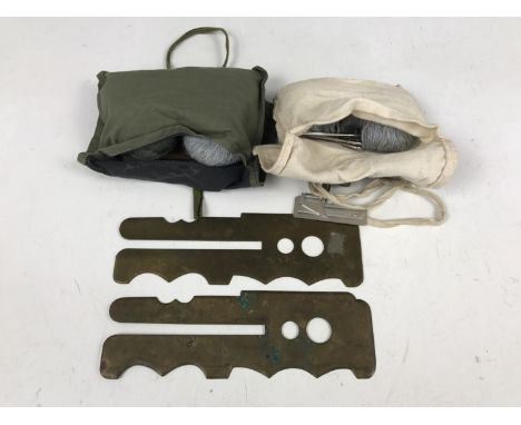 Army personal kit including two "housewife" sewing kits and two button sticks