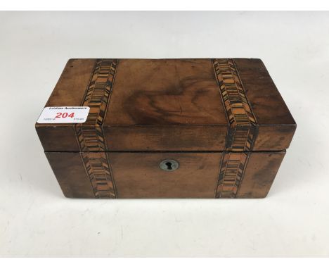 A Victorian inlaid-walnut tea caddy
