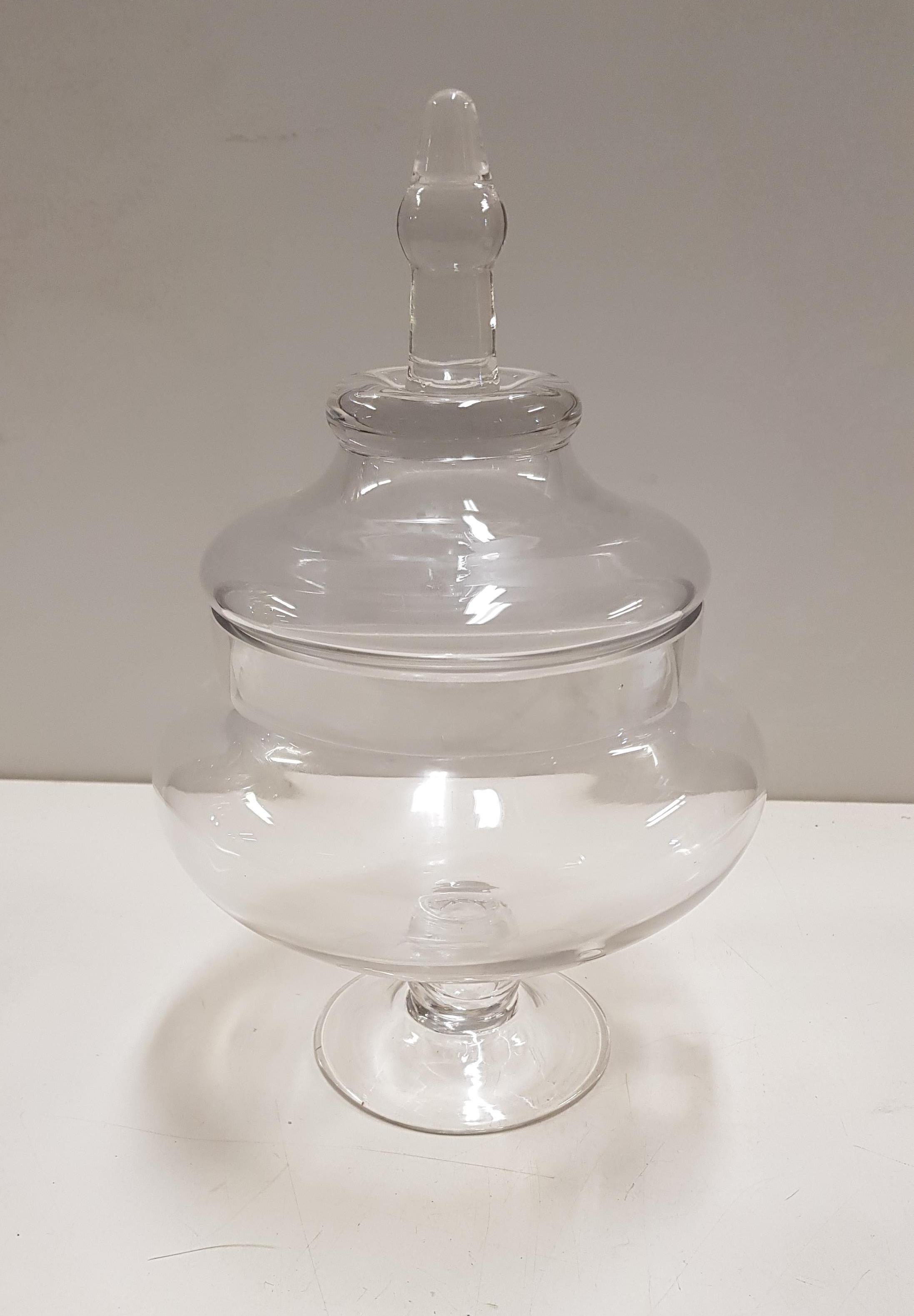 8 x Wikholm Form bon bon clear glass jars, 11" 4 x Large Squat clear