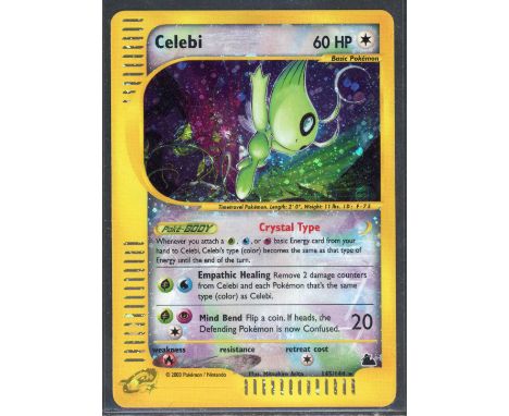 This lot features the secret rare holo â€˜crystal typeâ€™ Celebi from Skyridge. The card is in light play condition.&nbsp;