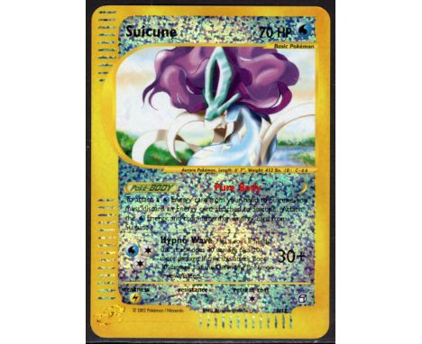 This lot features a Suicune Box-topper from the Aquapolis expansion. This is an oversized card exclusively found in the seale