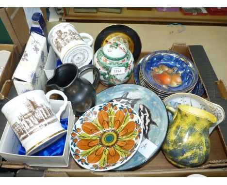A quantity of china including; Rosenthal  fruit set (a/f), Coalport Commemorative tankards for Hereford, Spode plate, etc.