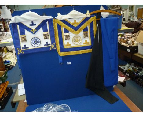Two Herefordshire Masonic aprons and a sash.