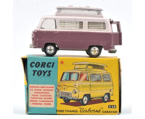 Corgi Toys - Ford Thames 'Airborne' caravan 420 Die-Cast scale model, boxed. Charity lot: This lot is being sold on behalf of