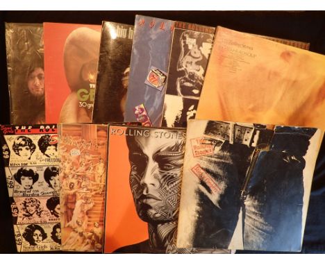 Ten Rolling Stones LPs including original Sticky Fingers CONDITION REPORT: Generally very good condition.