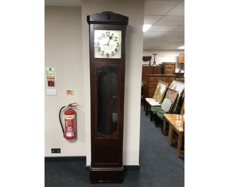 An early 20th century mahogany cased regulator clock with silvered dial 