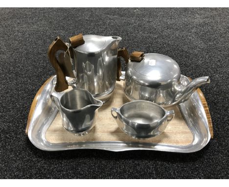 A four piece Picquot tea service on tray (5)