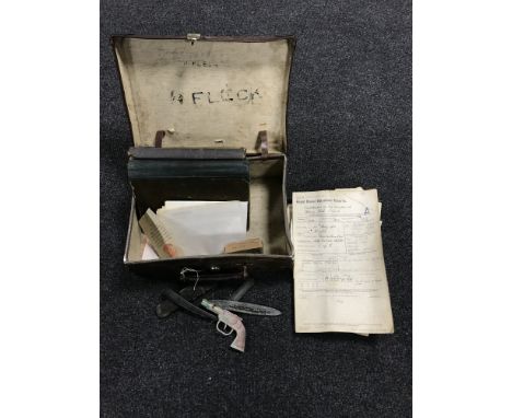 A leather case containing a Royal jubilee book - Soldier's killed on the first day of the Somme, one volume -The wonder book 