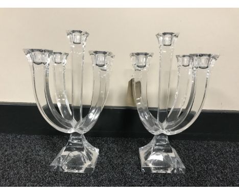 A pair of Villeroy and Bosch crystal five way candelabra 