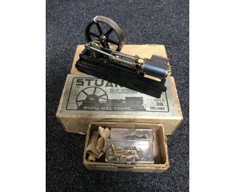 A Stuart live steam model mill engine type S 50, in original box with instructions, together with another Stuart box containi